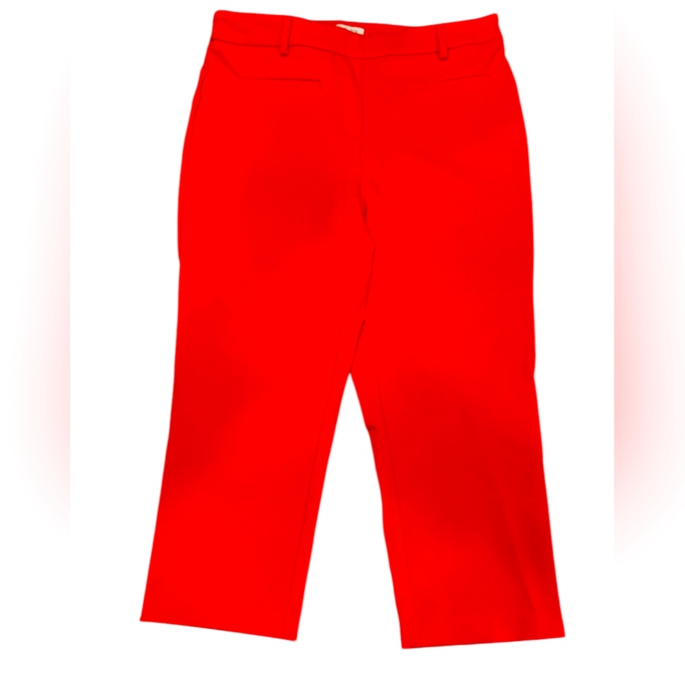 Rachel Zoe Red Cropped Straight-Leg Pants